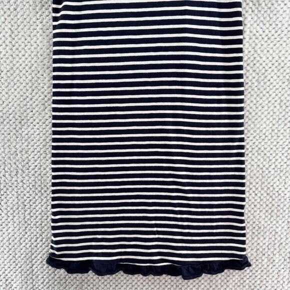 Boden Dress Women US4R Blue White Striped Emily Ruffle Jersey Stretch Crew Neck - Picture 5 of 13